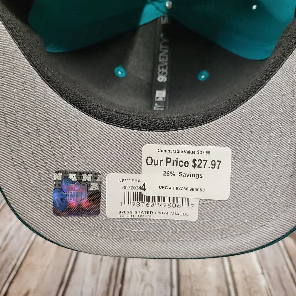 New Era 9SEVENTY Miami Dolphins Aqua Stretch Snap Adjustable NFL Hat OSFM